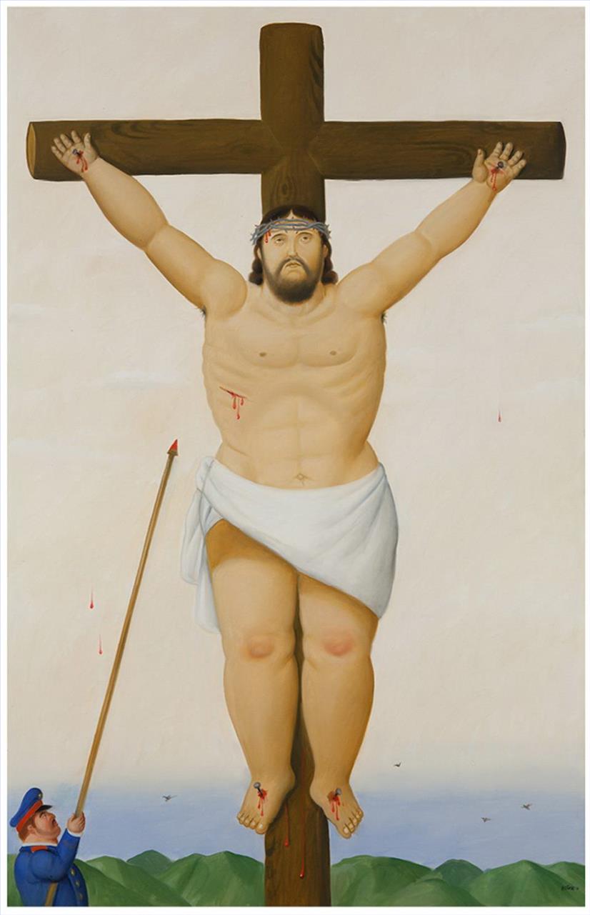 Jésus en croix Fernando Botero Peintures à l'huile